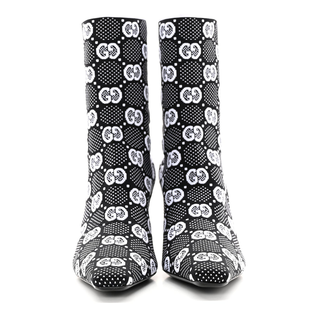 GUCCI TECHNICAL JERSEY KNIT GG MONOGRAM ANKLE BOOTS