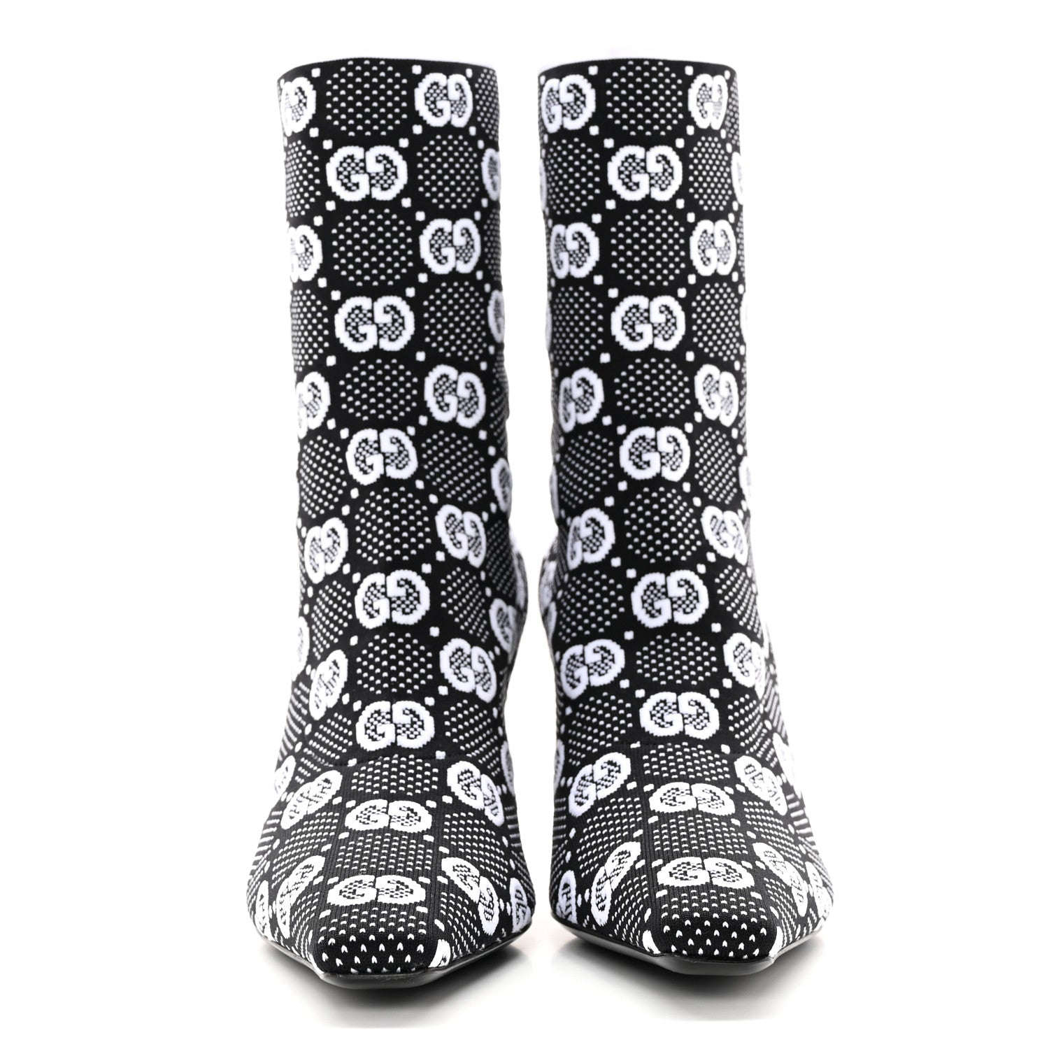 GUCCI TECHNICAL JERSEY KNIT GG MONOGRAM ANKLE BOOTS