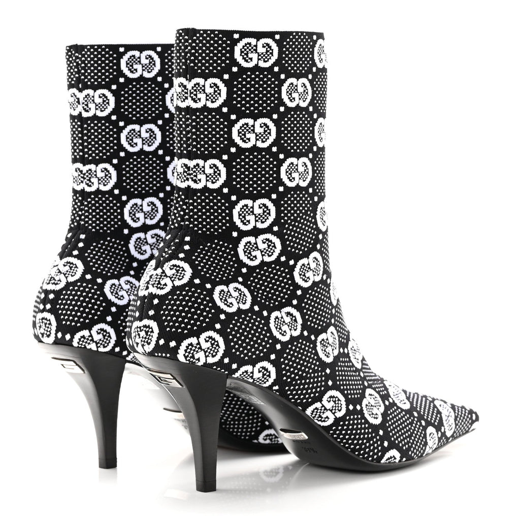 GUCCI TECHNICAL JERSEY KNIT GG MONOGRAM ANKLE BOOTS