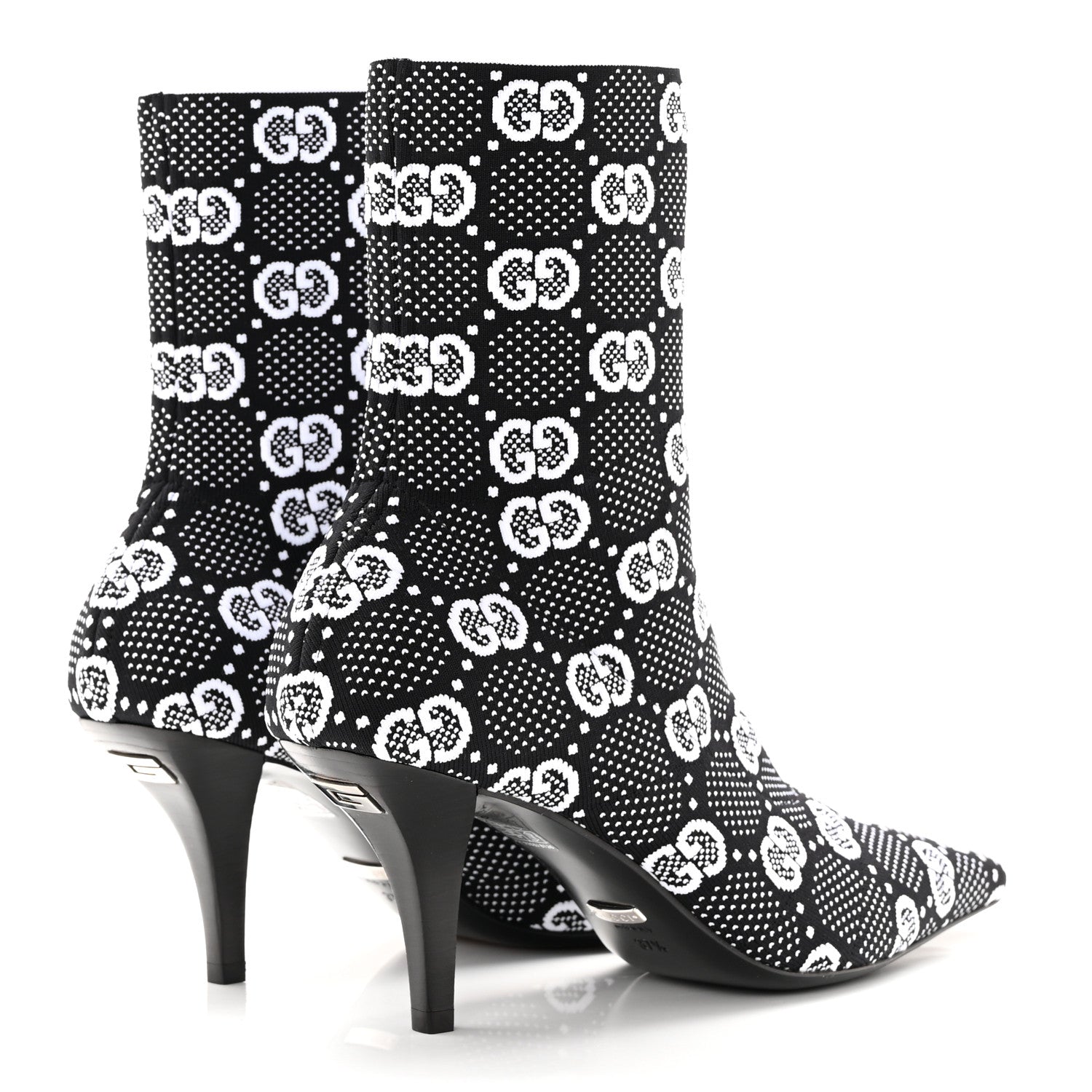 GUCCI TECHNICAL JERSEY KNIT GG MONOGRAM ANKLE BOOTS