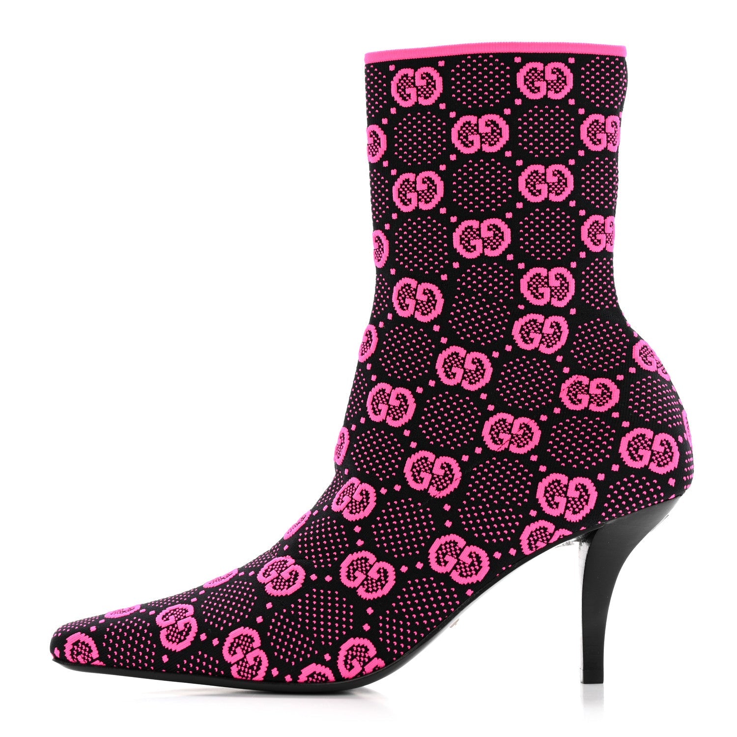 GUCCI TECHNICAL JERSEY KNIT GG MONOGRAM ANKLE BOOTS
