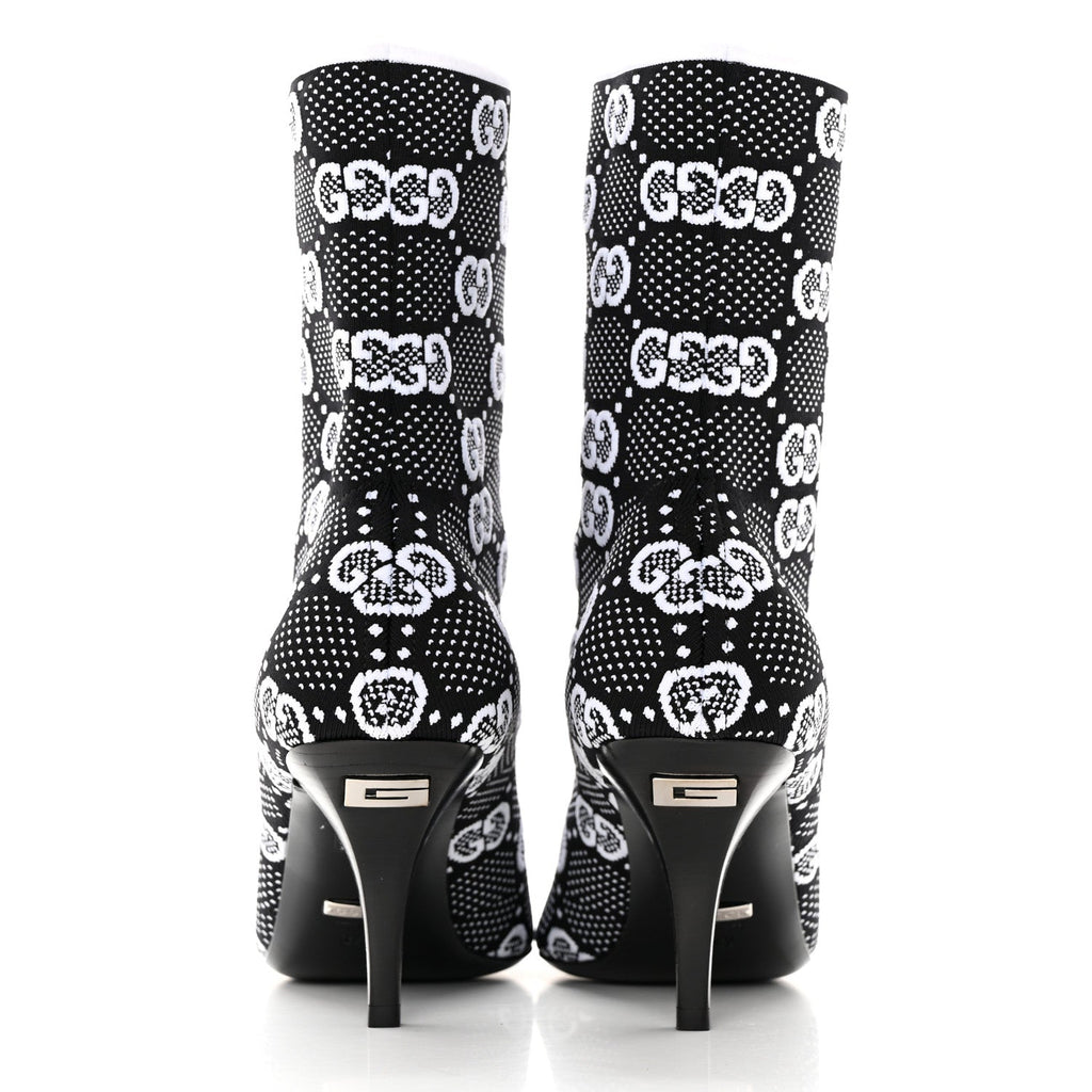 GUCCI TECHNICAL JERSEY KNIT GG MONOGRAM ANKLE BOOTS