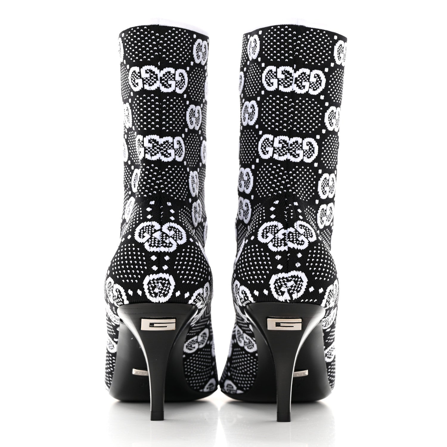 GUCCI TECHNICAL JERSEY KNIT GG MONOGRAM ANKLE BOOTS