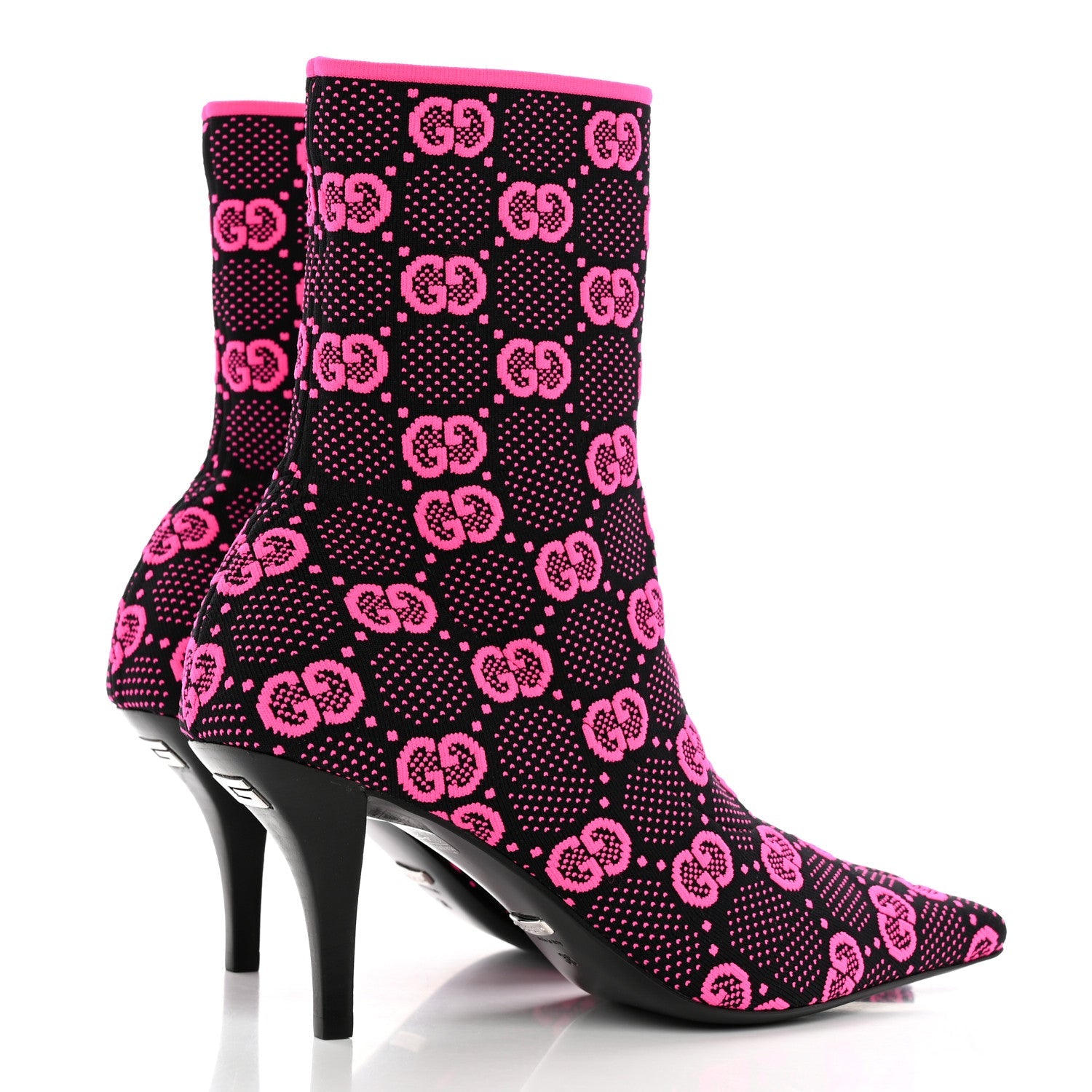GUCCI TECHNICAL JERSEY KNIT GG MONOGRAM ANKLE BOOTS
