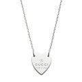 GUCCI 925 STERLING SILVER TRADEMARK HEART NECKLACE