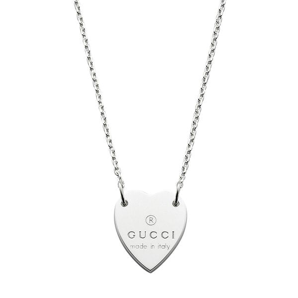 GUCCI 925 STERLING SILVER TRADEMARK HEART NECKLACE
