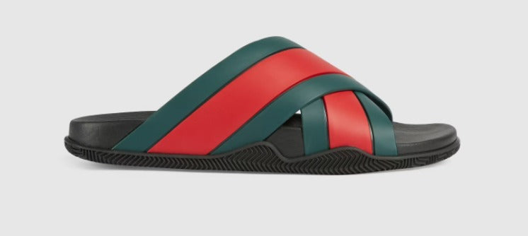 GUCCI WEB PANELED SLIDES