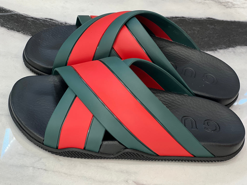 GUCCI WEB PANELED SLIDES