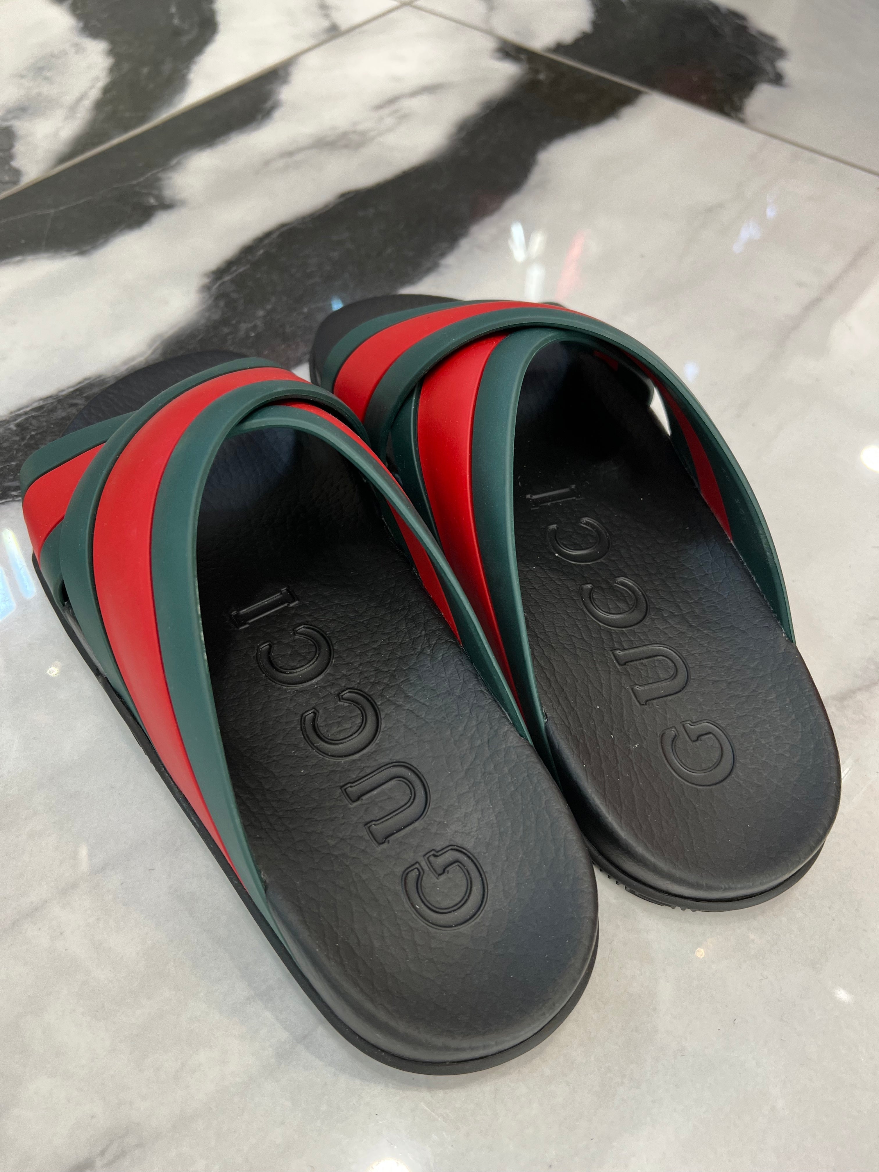 GUCCI WEB PANELED SLIDES
