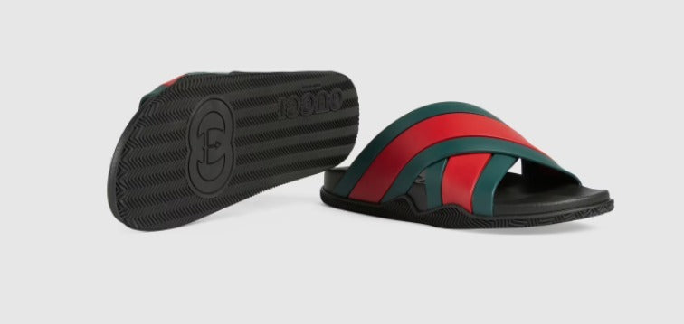GUCCI WEB PANELED SLIDES