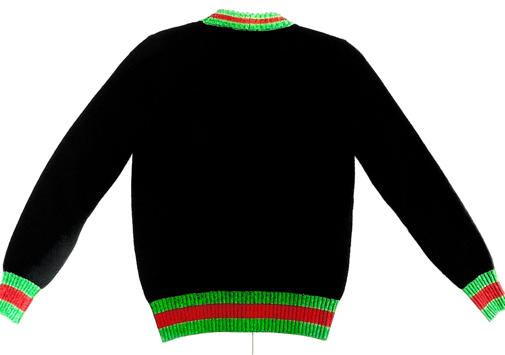 GUCCI WOOL WEB TRIM SWEATER CARDIGAN
