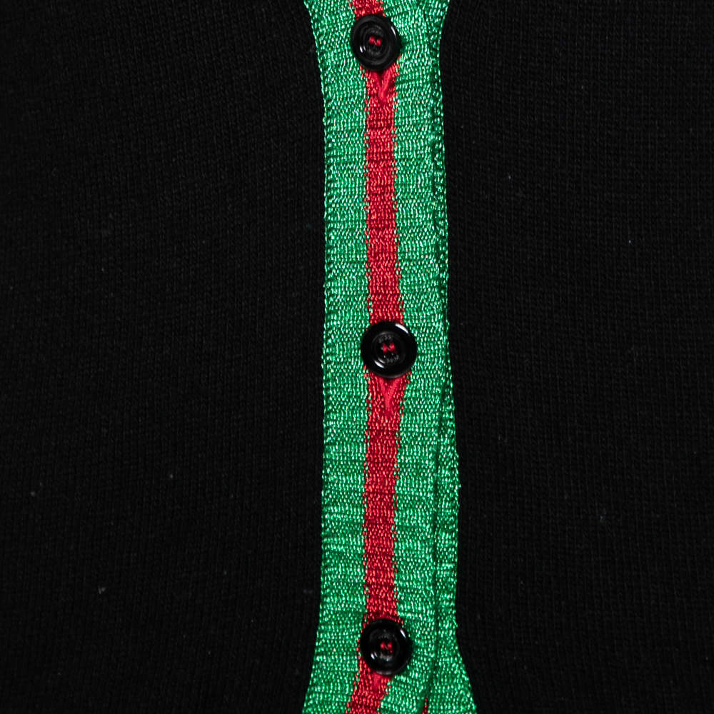 GUCCI WOOL WEB TRIM SWEATER CARDIGAN