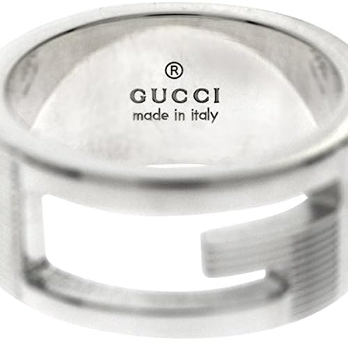 GUCCI CUTOUT G LOGO STERLING SILVER RING