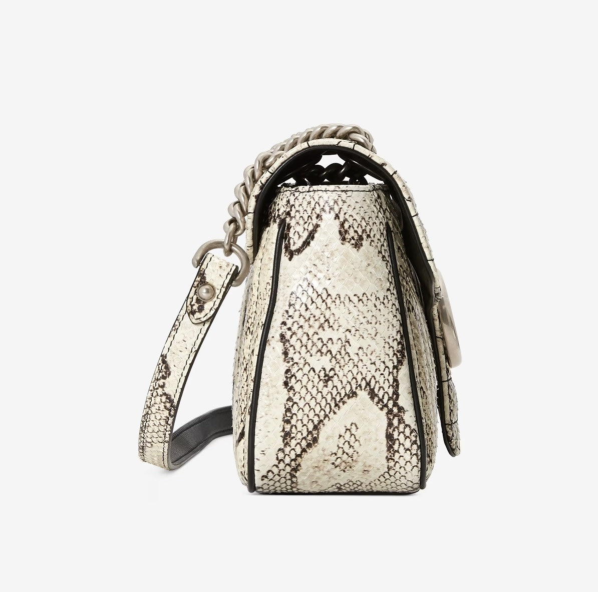 GUCCI GG MARMONT SMALL PYTHON LEATHER SHOULDER BAG