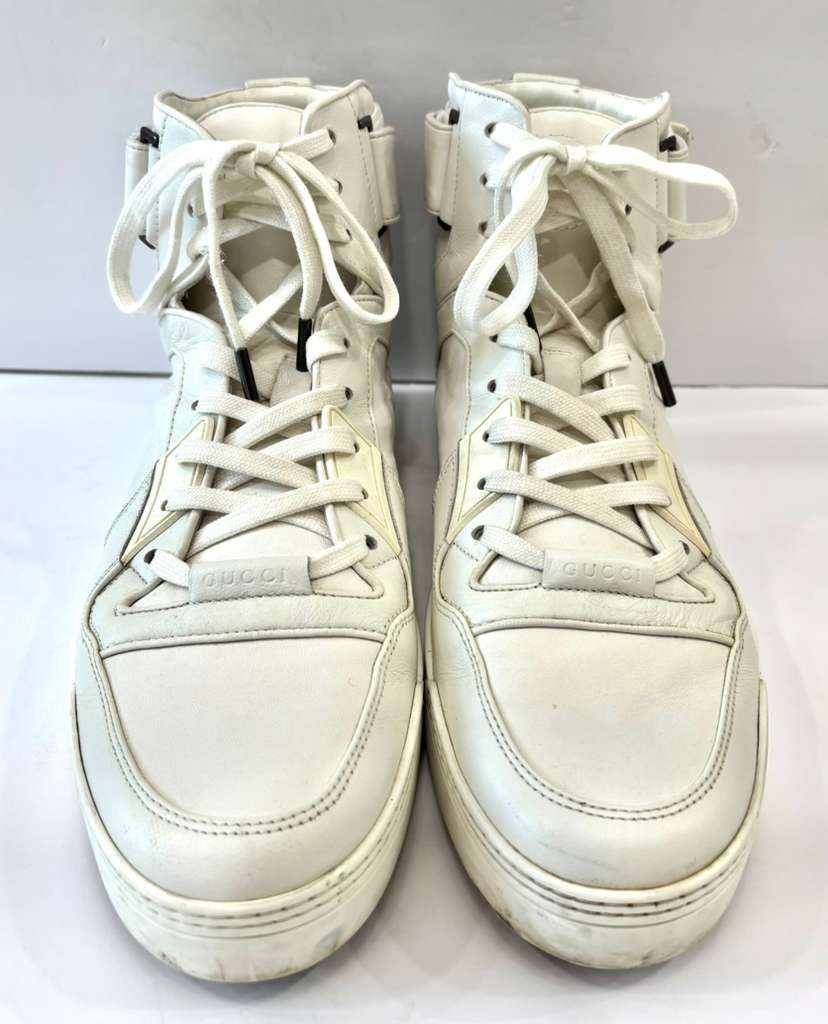 GUCCI MEN'S BASKETBALL HIGH TOP LEATHER SNEAKERS
