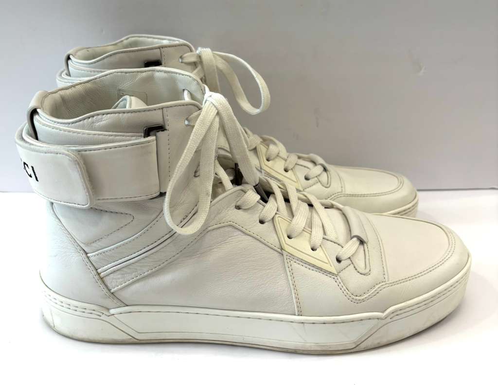 GUCCI MEN'S BASKETBALL HIGH TOP LEATHER SNEAKERS