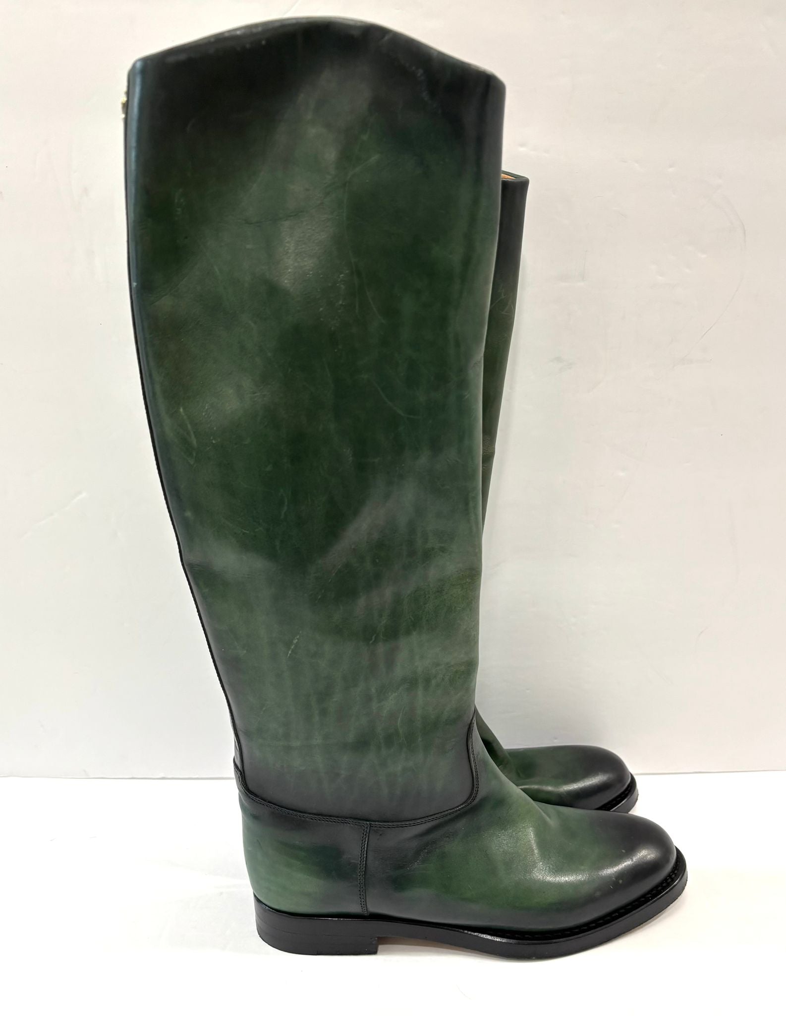 GUCCI BETIS GLAMOUR WEB RIDING BOOTS