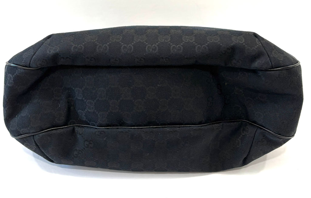 GUCCI GG MONOGRAM CANVAS AND LEATHER WEB HOBO BAG