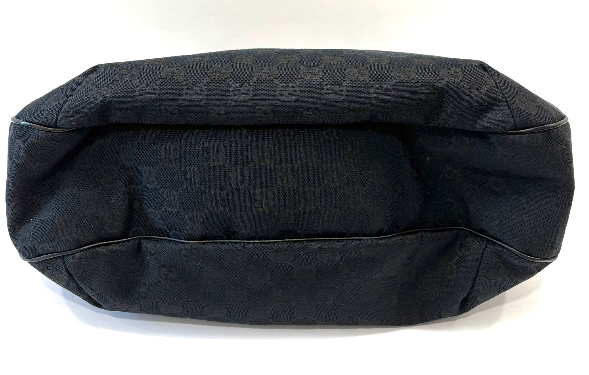 GUCCI GG MONOGRAM CANVAS AND LEATHER WEB HOBO BAG