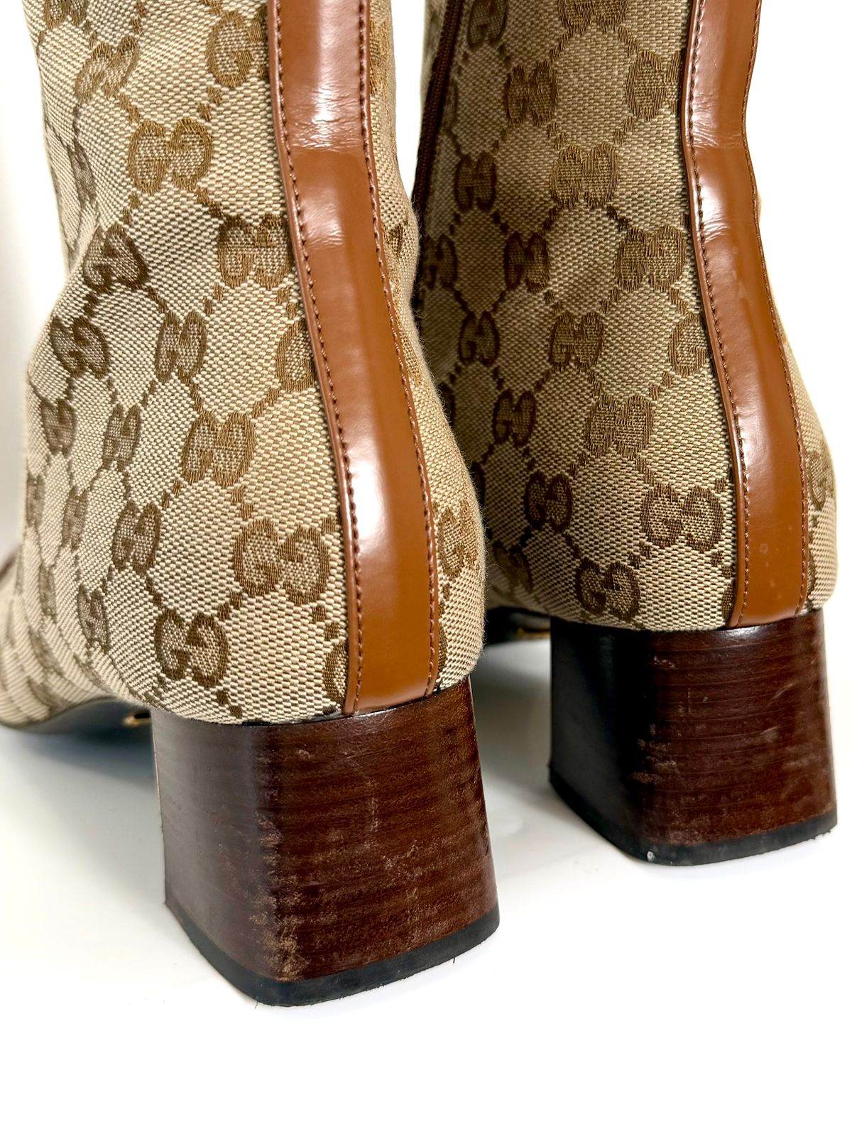 GUCCI GG SUPREME ELLIS CAP TOE TALL BOOTS
