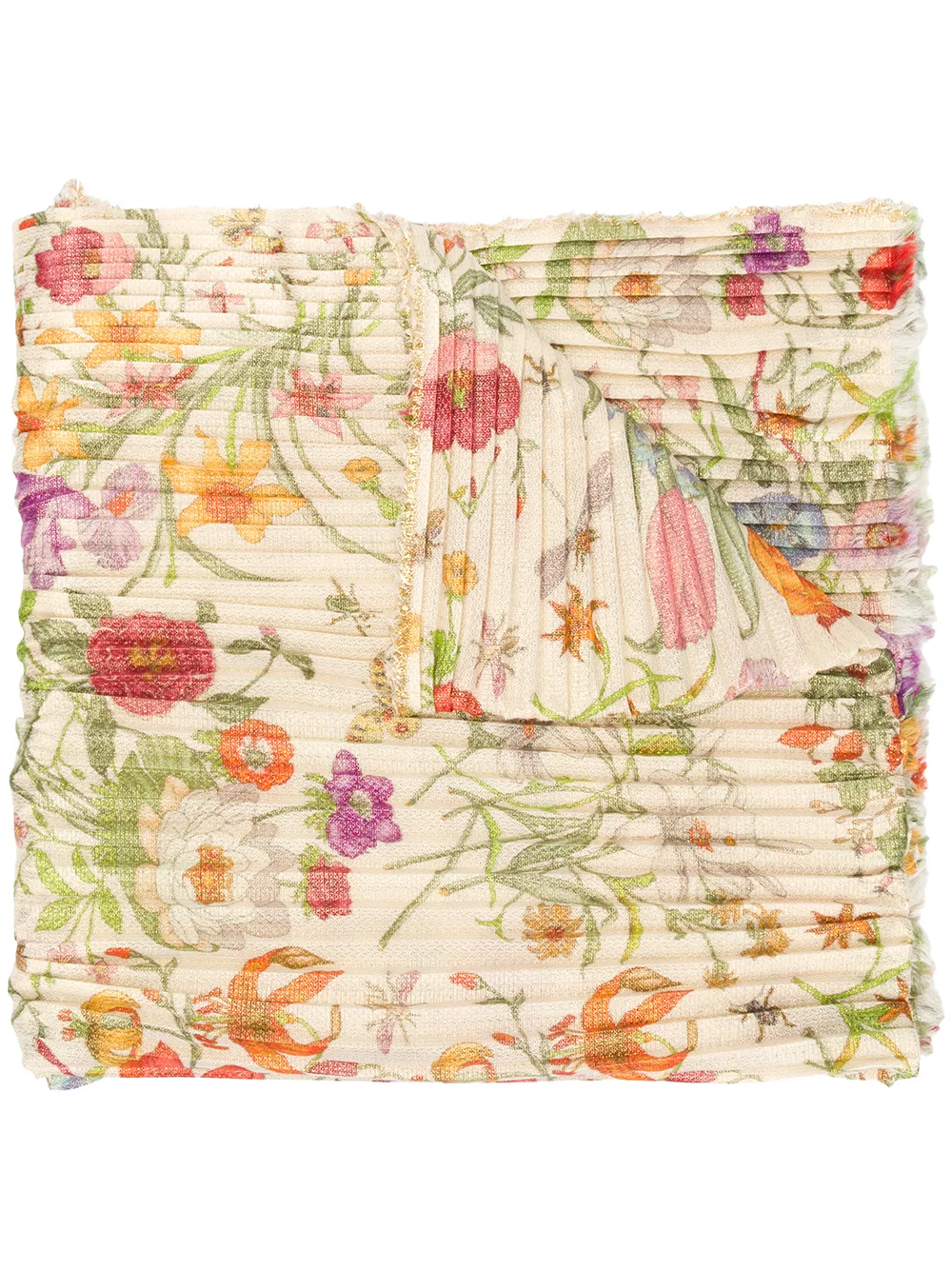 GUCCI FLORAL PRINT SILK SCARF
