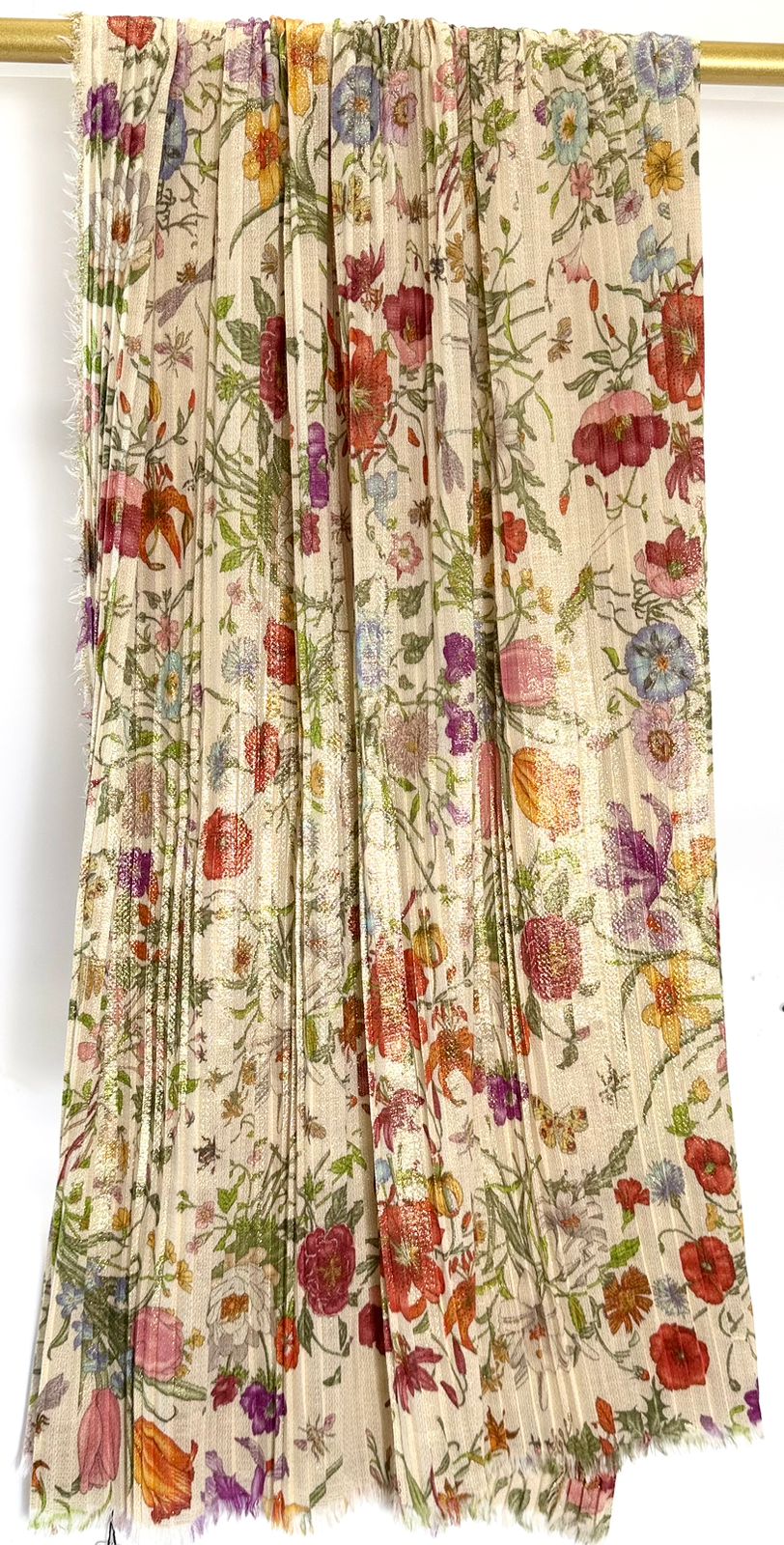 GUCCI FLORAL PRINT SILK SCARF