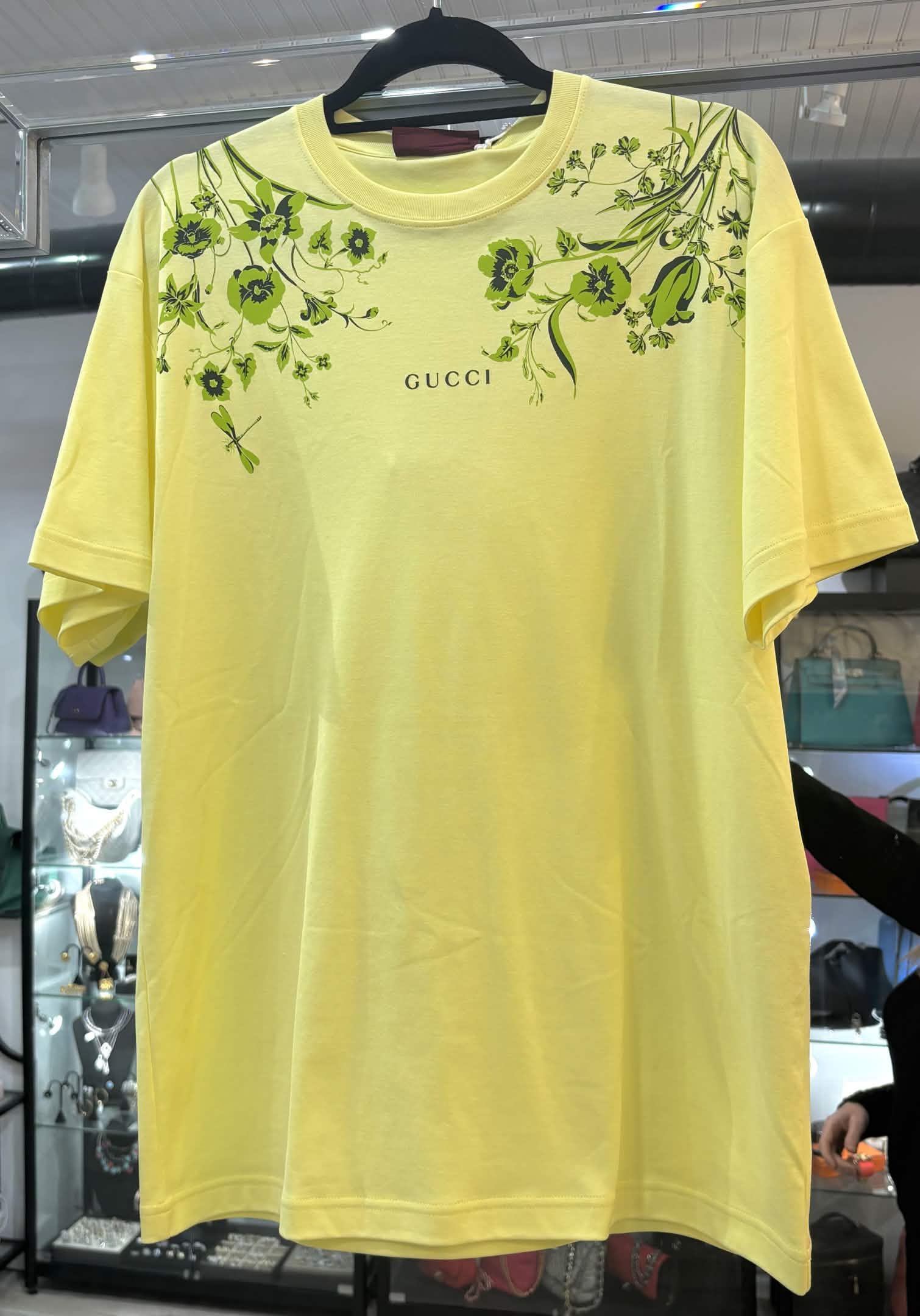 GUCCI FLORAL PRINT COTTON JERSEY T-SHIRT