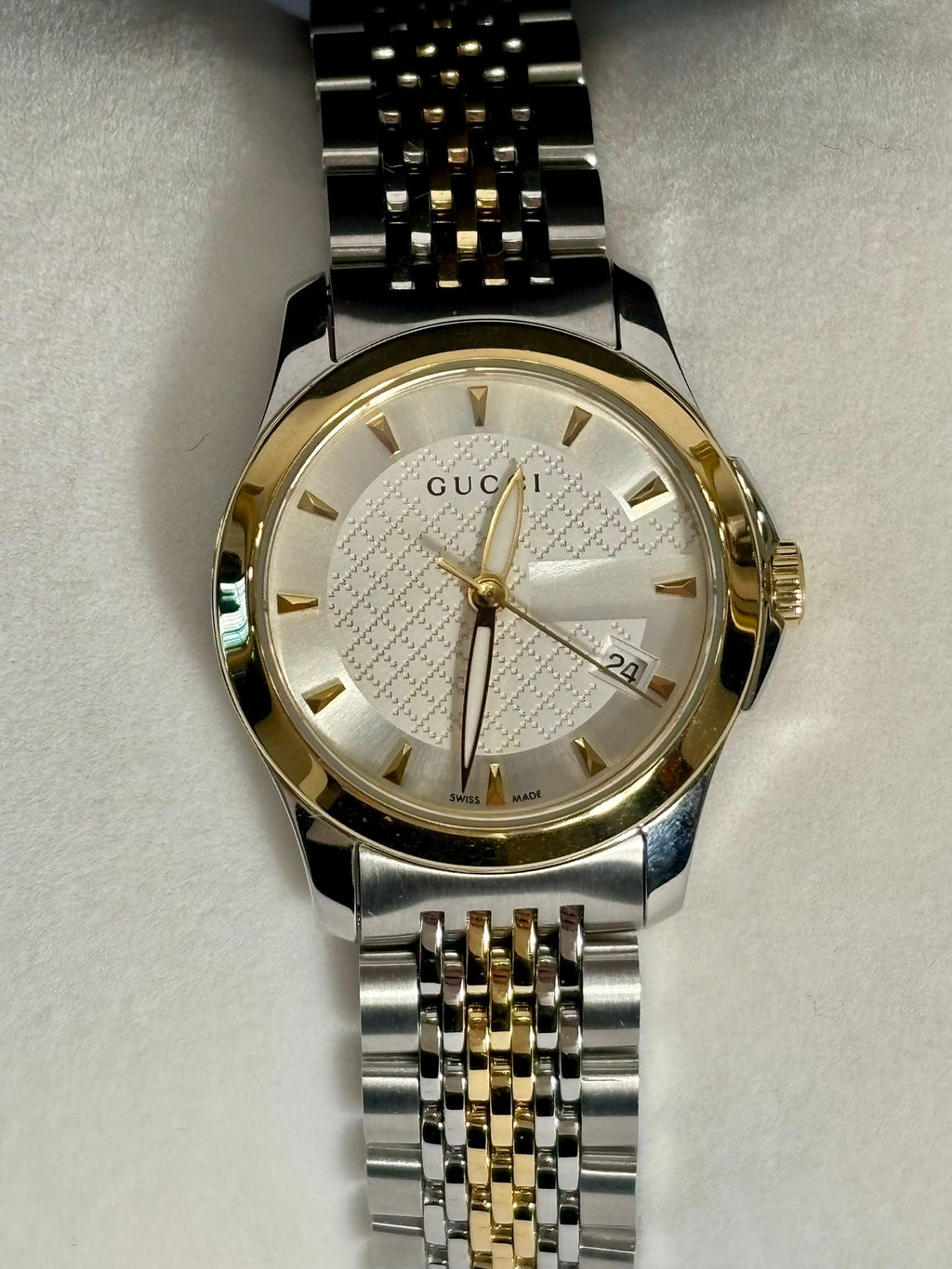 GUCCI G-TIMELESS TWO-TONE STAINLESS STEEL QUARTZ WATCH