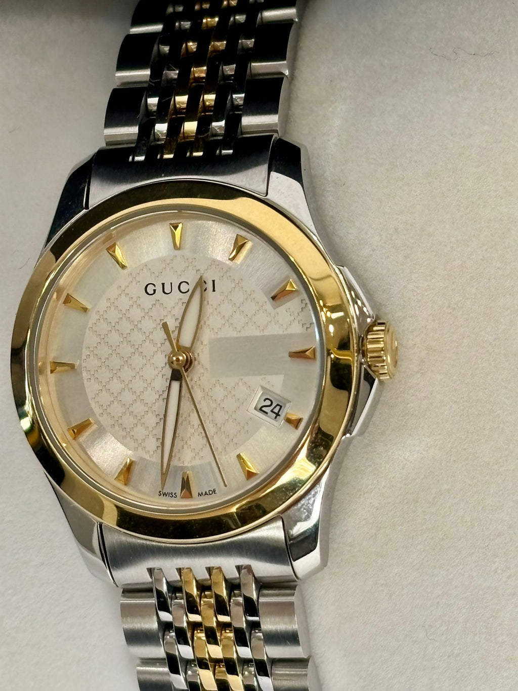 GUCCI G-TIMELESS TWO-TONE STAINLESS STEEL QUARTZ WATCH