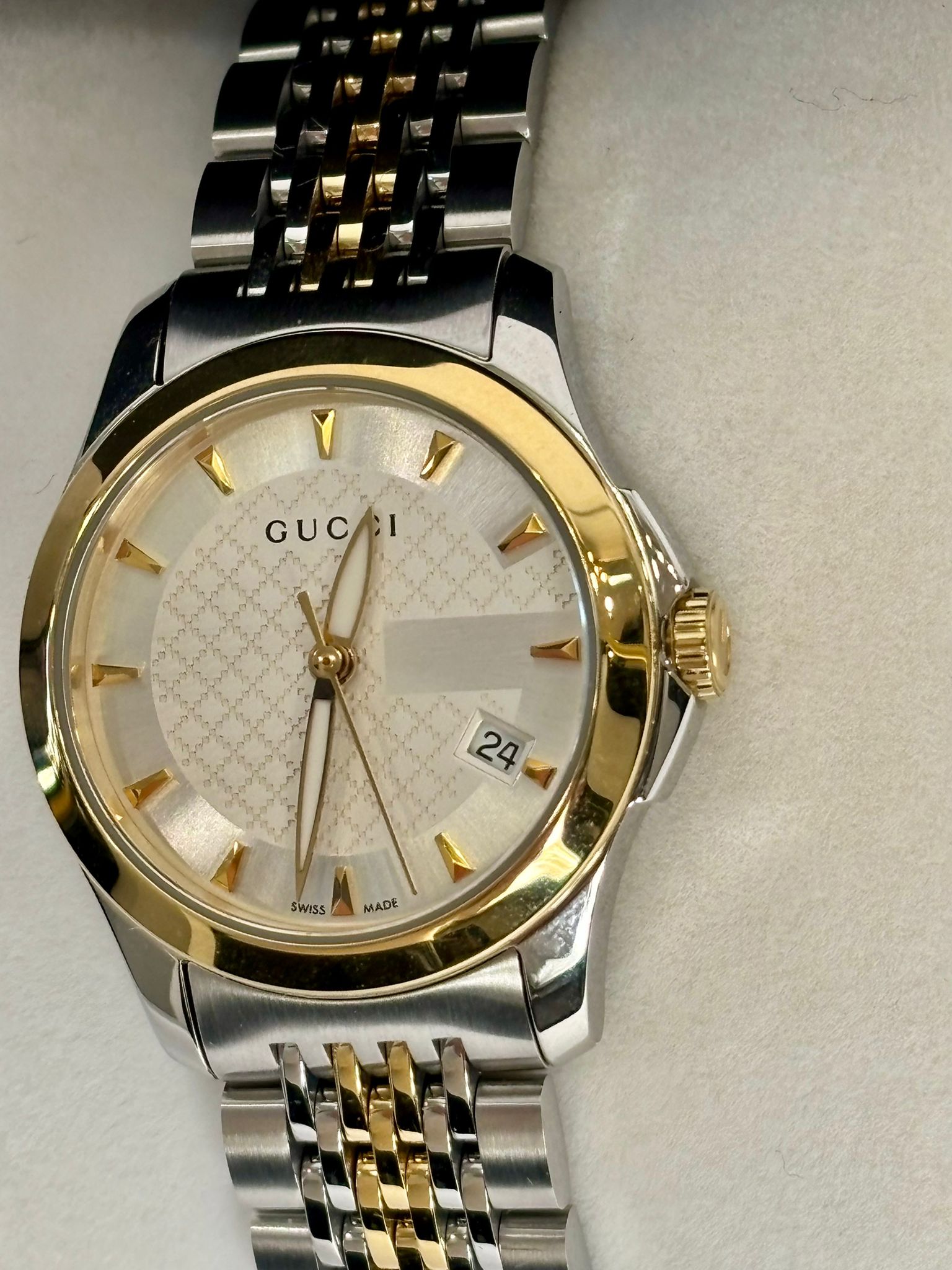 GUCCI G-TIMELESS TWO-TONE STAINLESS STEEL QUARTZ WATCH