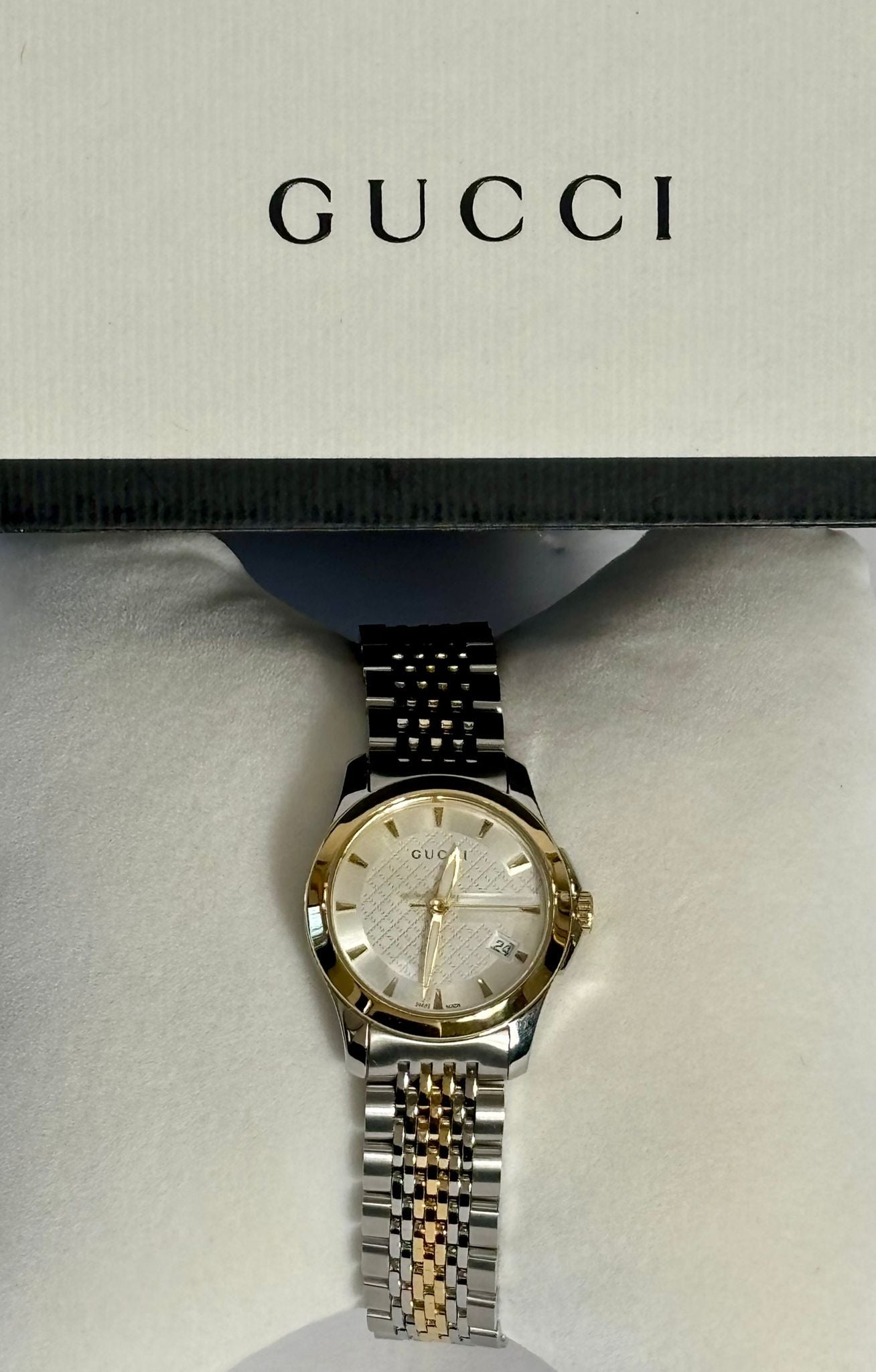 GUCCI G-TIMELESS TWO-TONE STAINLESS STEEL QUARTZ WATCH