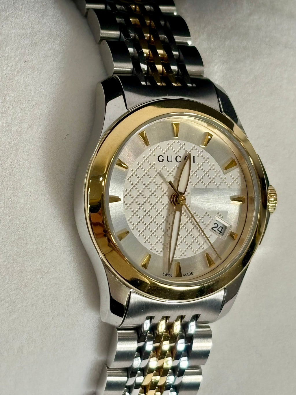 GUCCI G-TIMELESS TWO-TONE STAINLESS STEEL QUARTZ WATCH