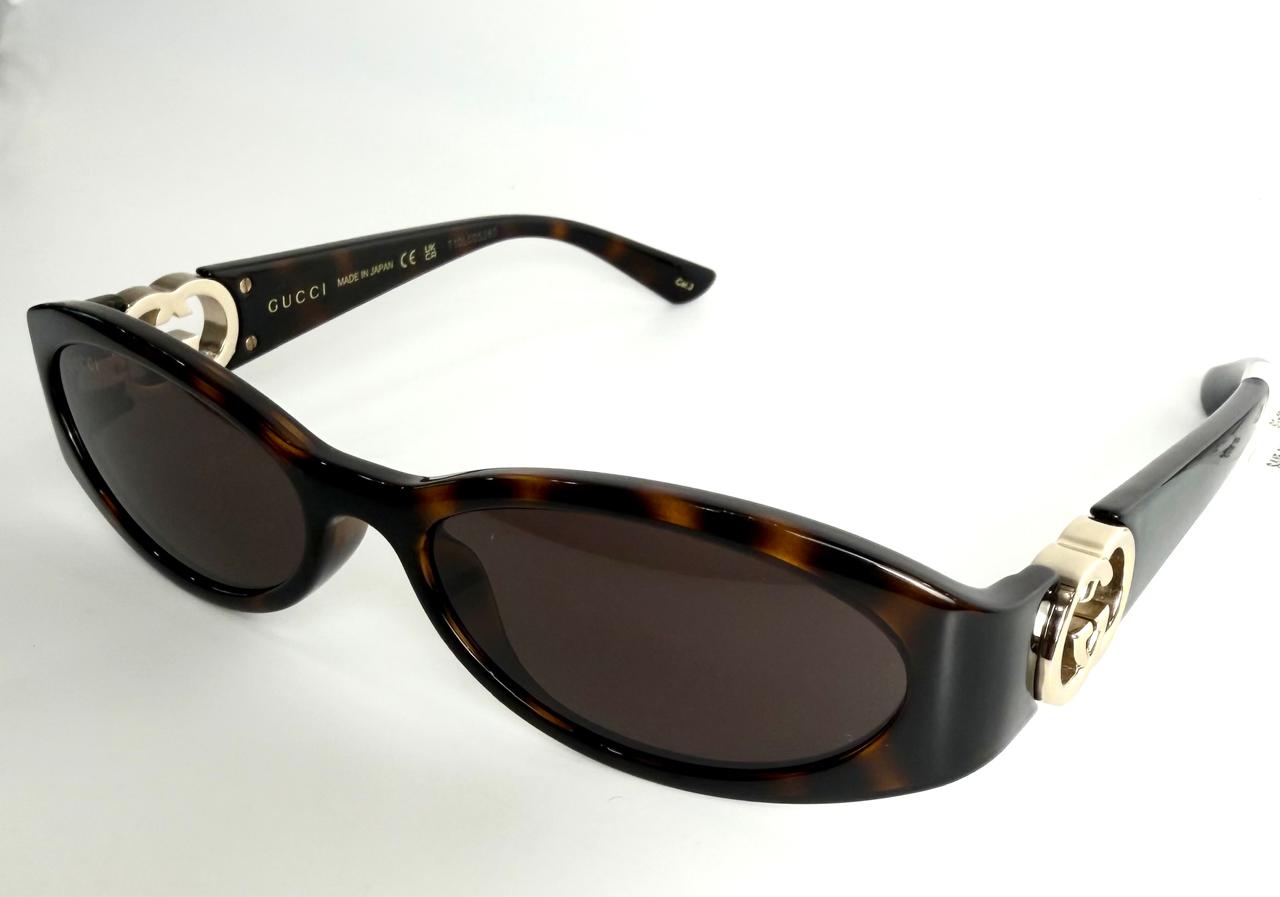 GUCCI GG1660S HAVANA OVAL TORTOISESHELL SUNGLASSES