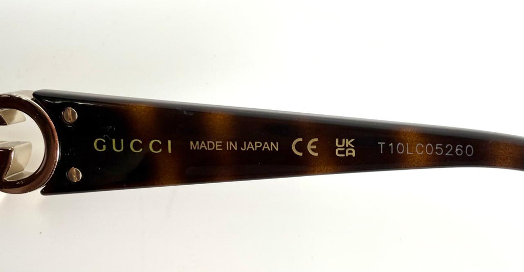 GUCCI GG1660S HAVANA OVAL TORTOISESHELL SUNGLASSES