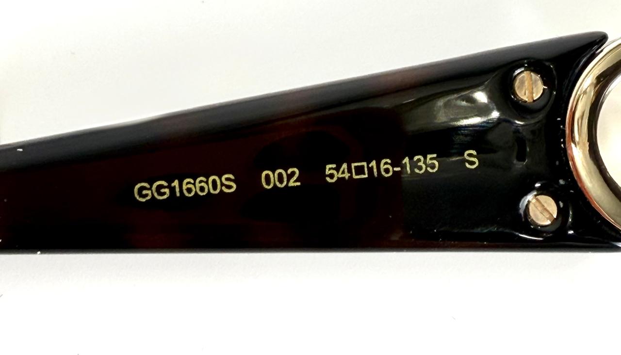 GUCCI GG1660S HAVANA OVAL TORTOISESHELL SUNGLASSES