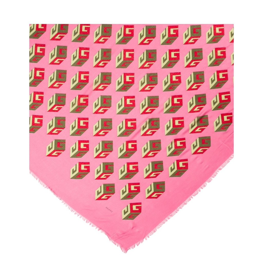 GUCCI GG CUBES SILK BLEND SCARF