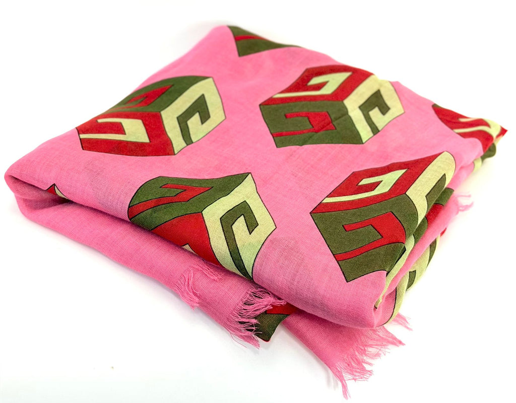 GUCCI GG CUBES SILK BLEND SCARF