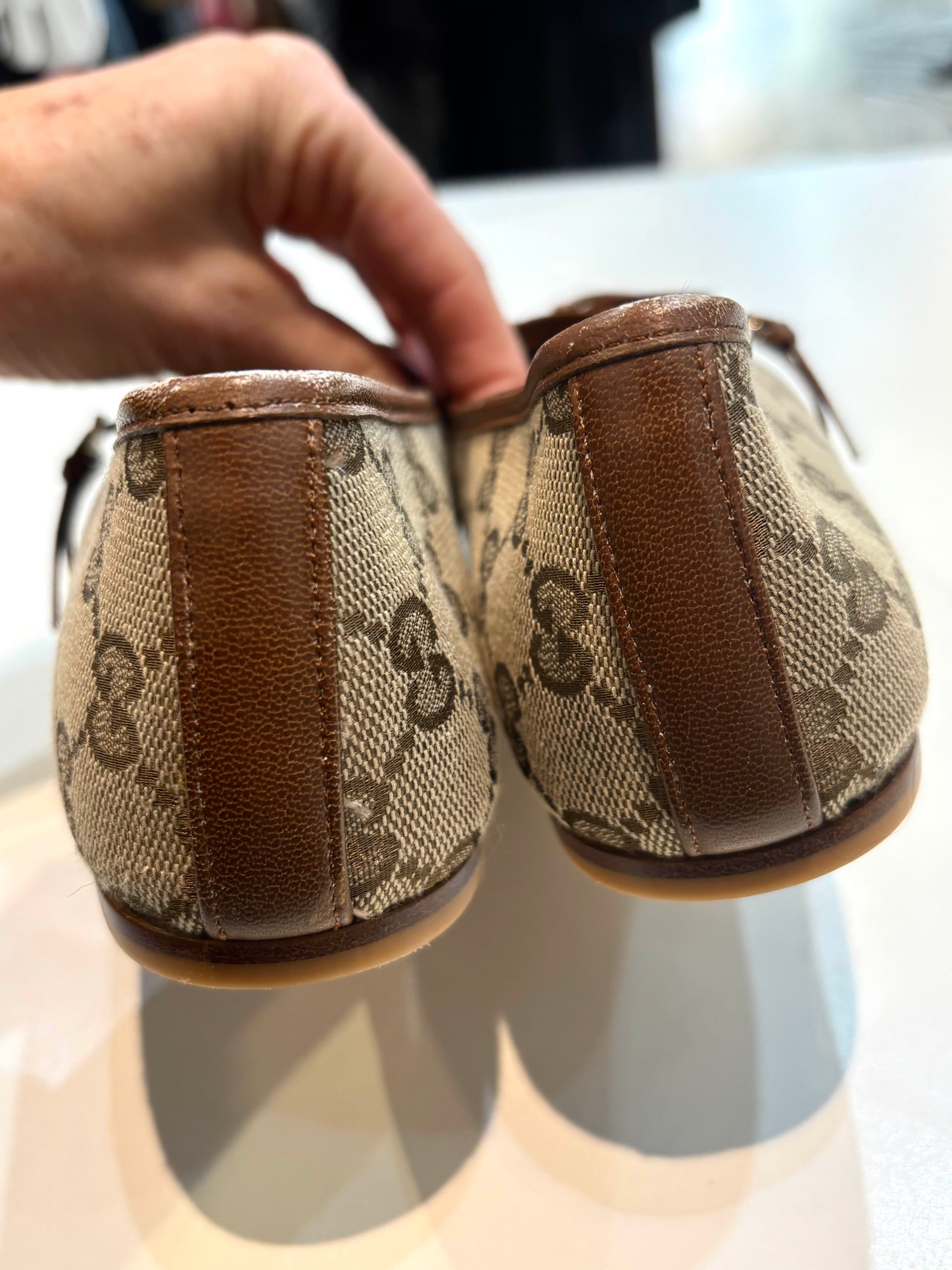 GUCCI GG MONOGRAM HORSEBIT BALLET FLATS