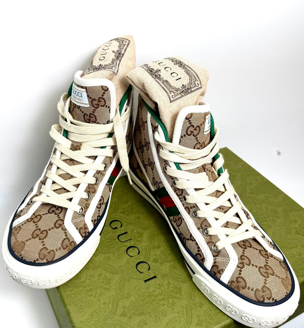 GUCCI GG CANVAS TENNIS 1977 HIGH-TOP SNEAKERS