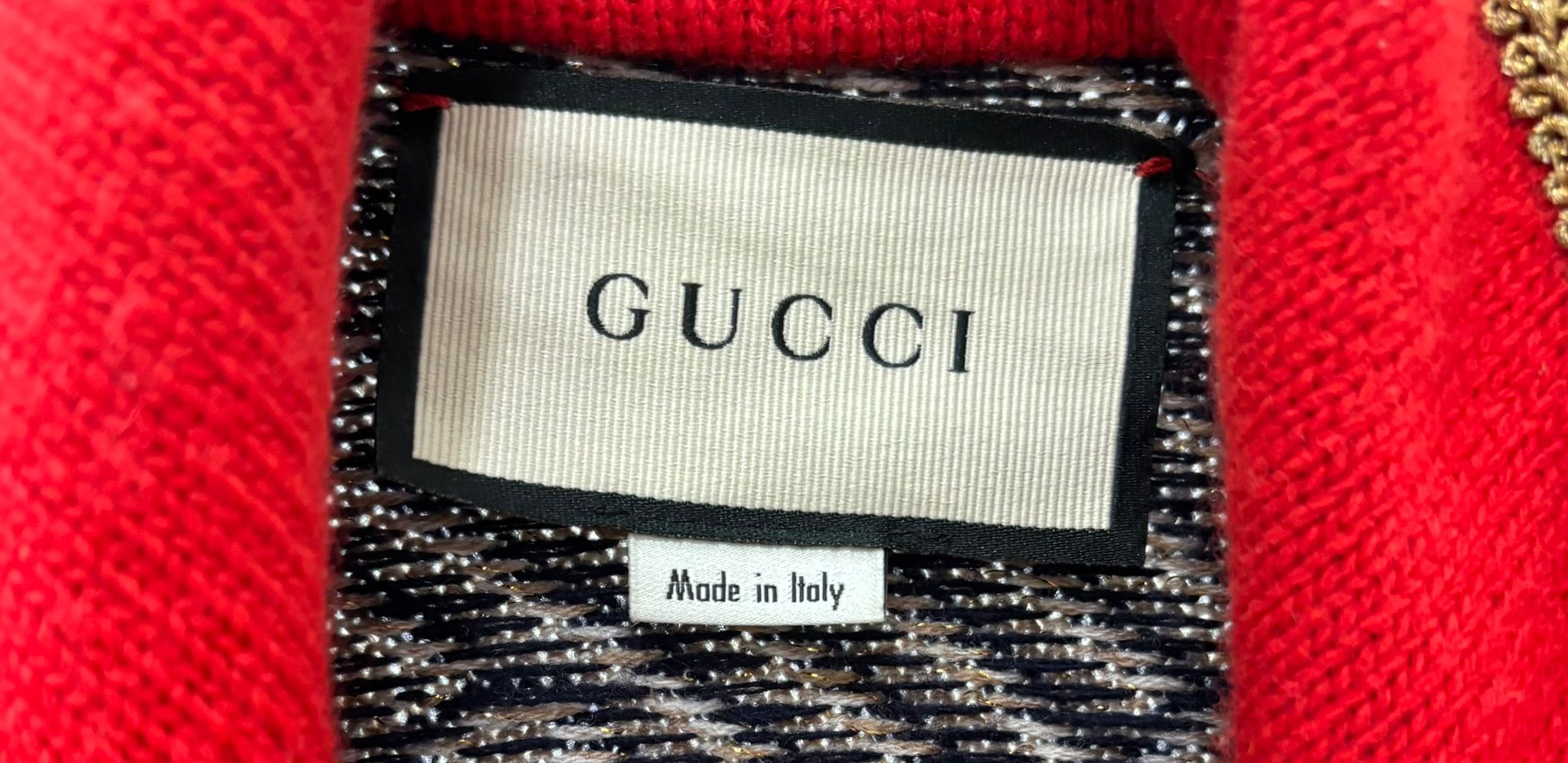GUCCI WOOL KNIT GLITTER GG MONOGRAM CARDIGAN