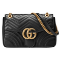GUCCI GG MARMONT FLAP LEATHER CROSSBODY BAG