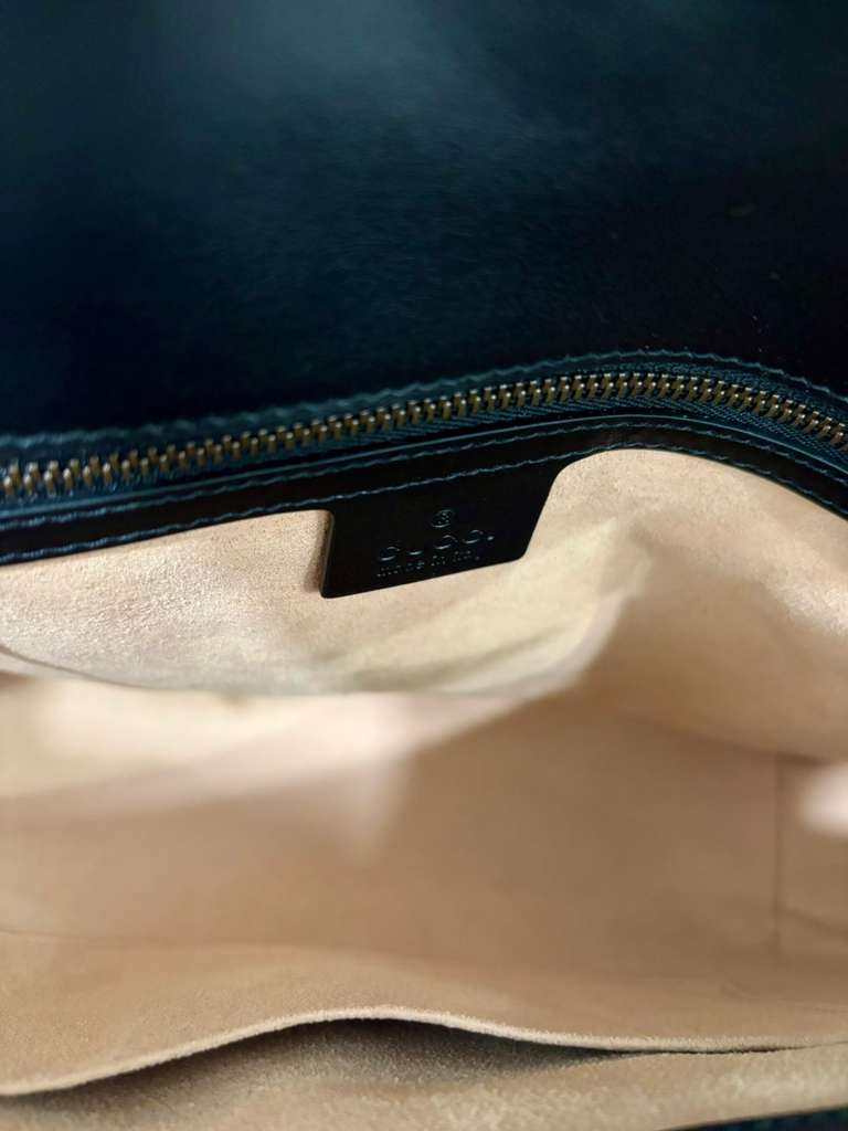 GUCCI GG MARMONT FLAP LEATHER CROSSBODY BAG