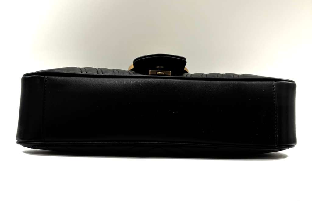 GUCCI GG MARMONT FLAP LEATHER CROSSBODY BAG