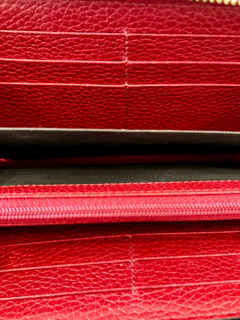GUCCI GG MARMONT CALFSKIN LEATHER ZIP AROUND WALLET