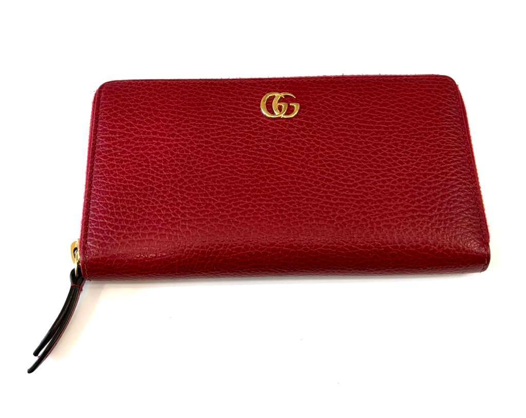 GUCCI GG MARMONT CALFSKIN LEATHER ZIP AROUND WALLET