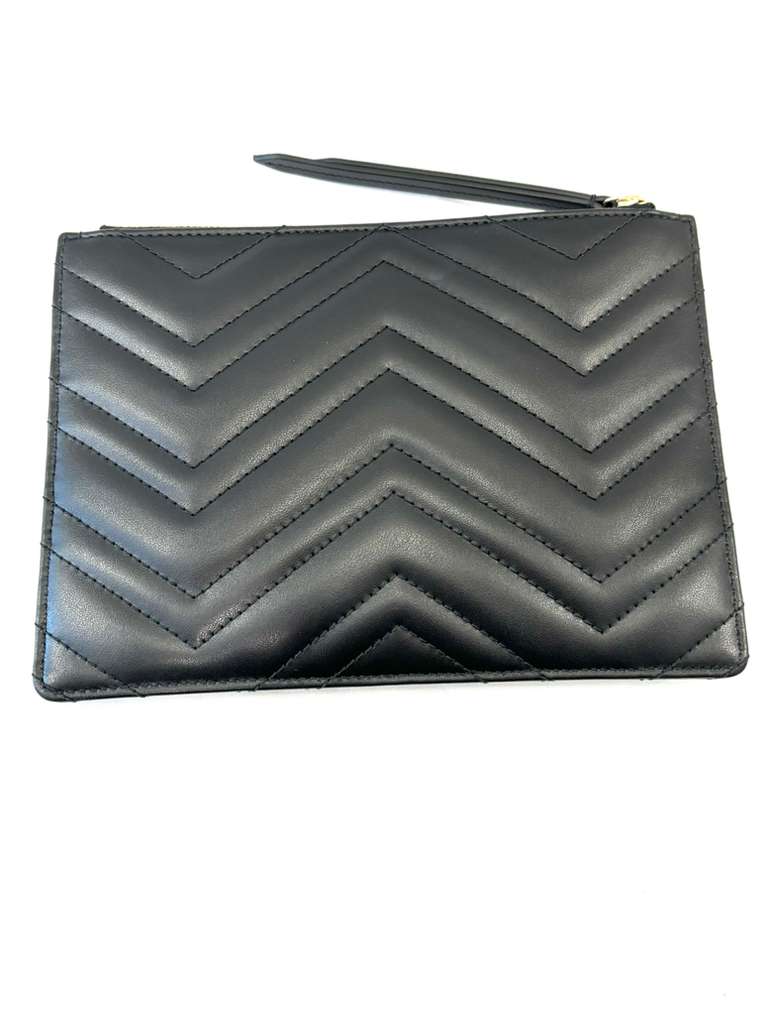 GUCCI GG MARMONT SMALL MATELASSE CALFSKIN LEATHER WRISTLET CLUTCH