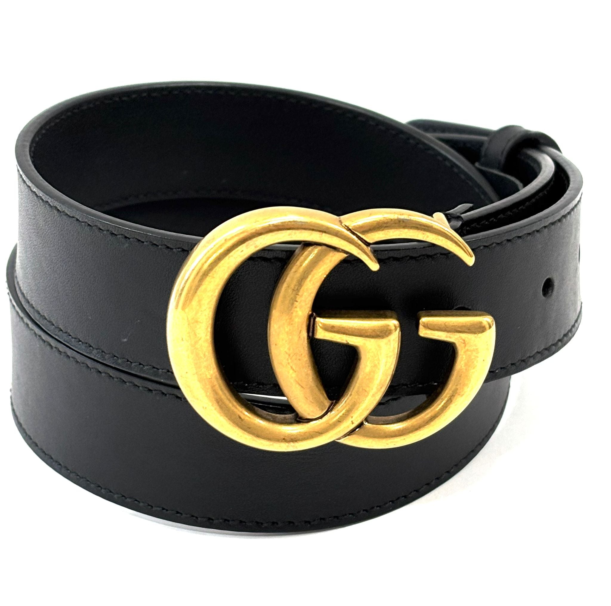 GUCCI GG MARMONT WIDE CALFSKIN LEATHER BELT