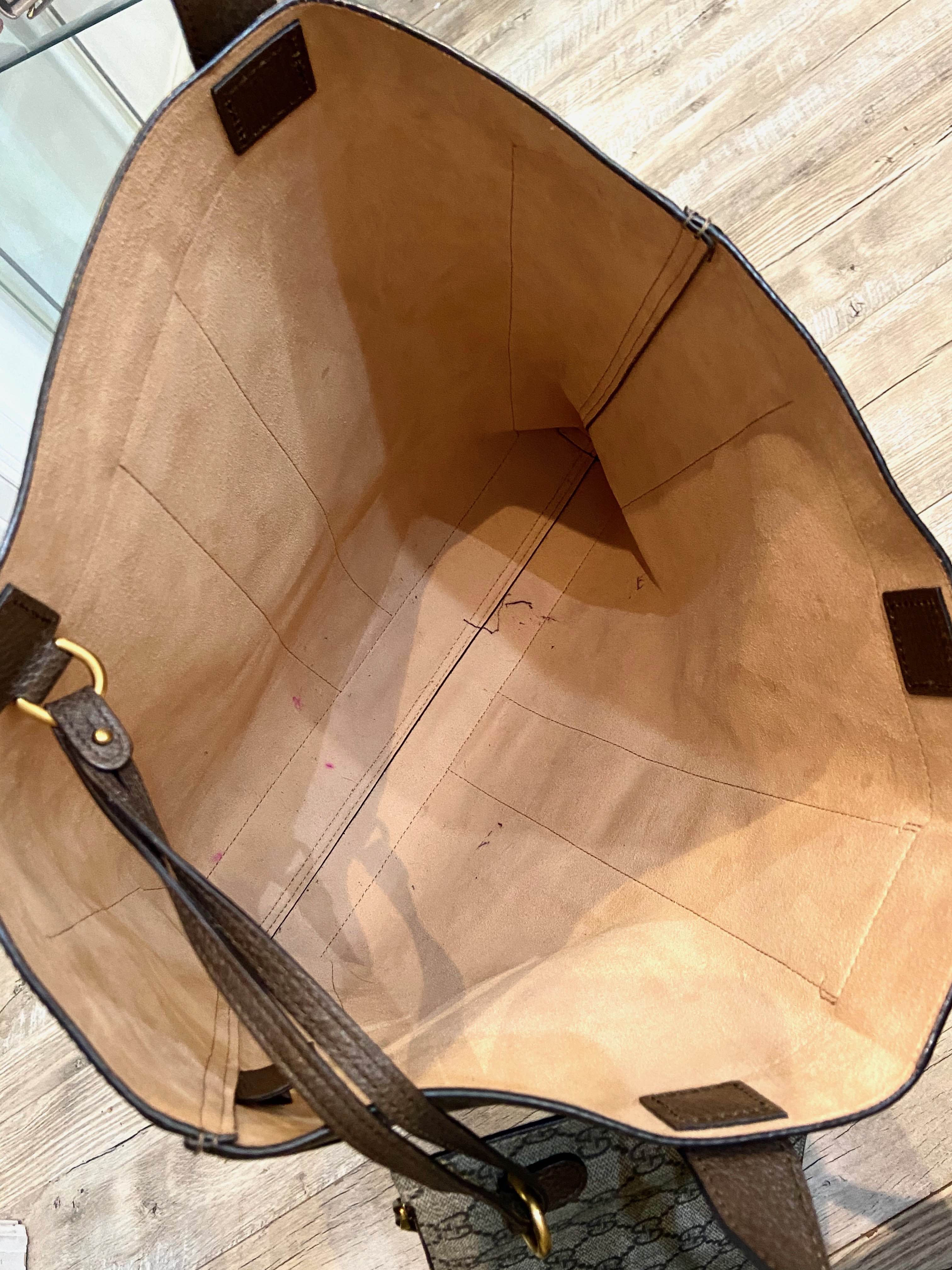 GUCCI GG SUPREME CANVAS OPHIDIA LARGE TOTE
