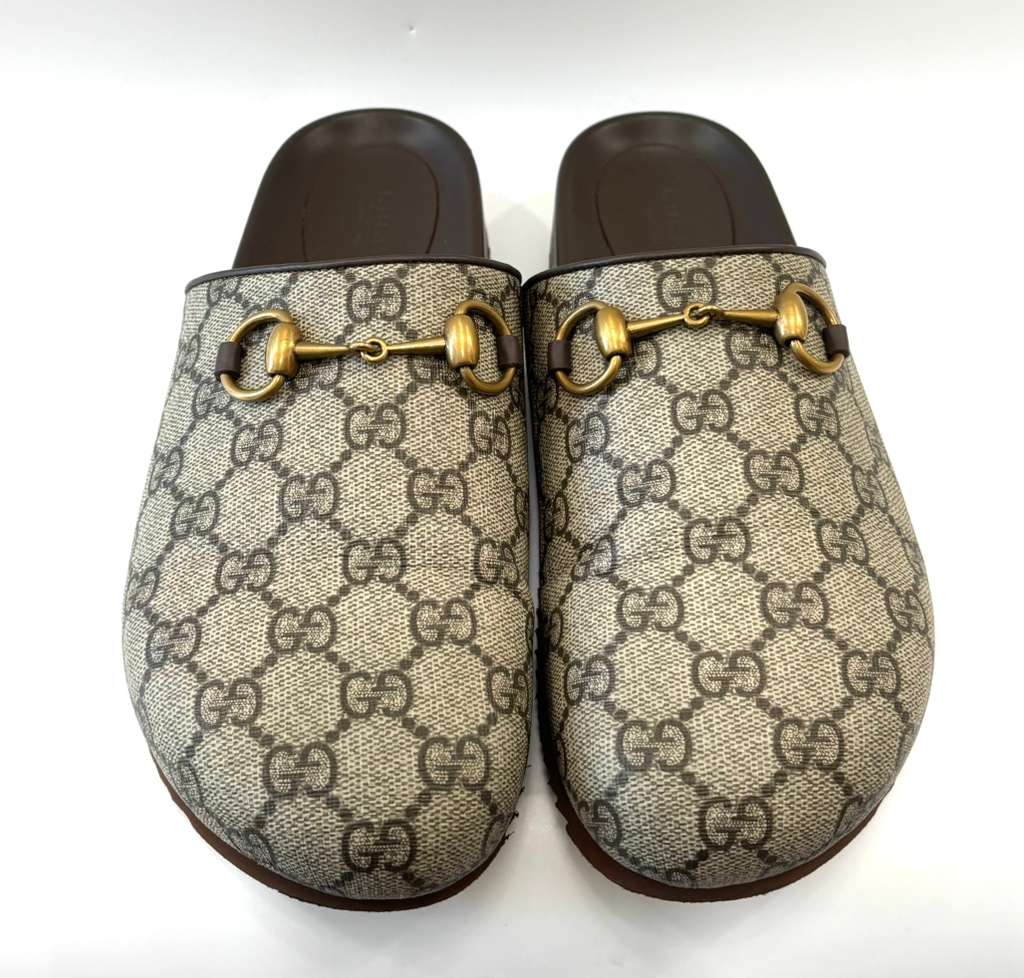 GUCCI GG SUPREME HORSEBIT MULES