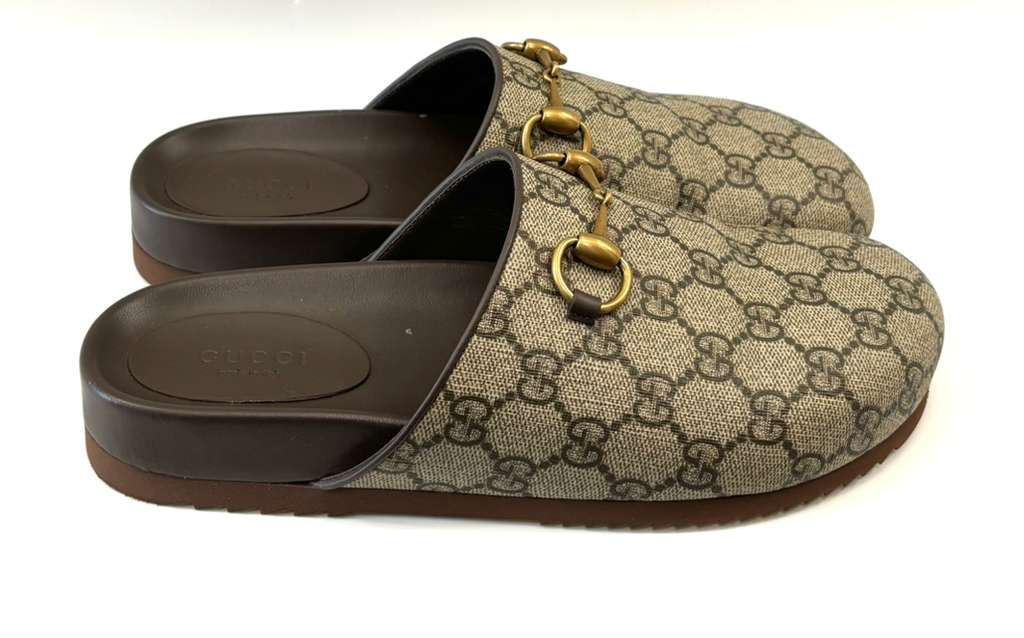 GUCCI GG SUPREME HORSEBIT MULES